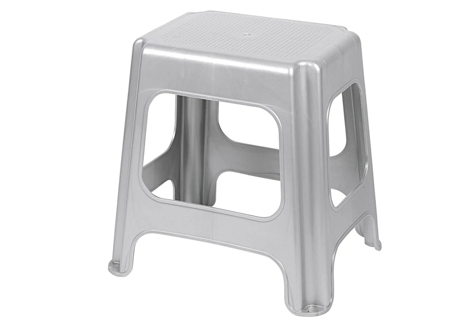 Hocker Maxi Kunststoff Silber KEEEPER Schemel