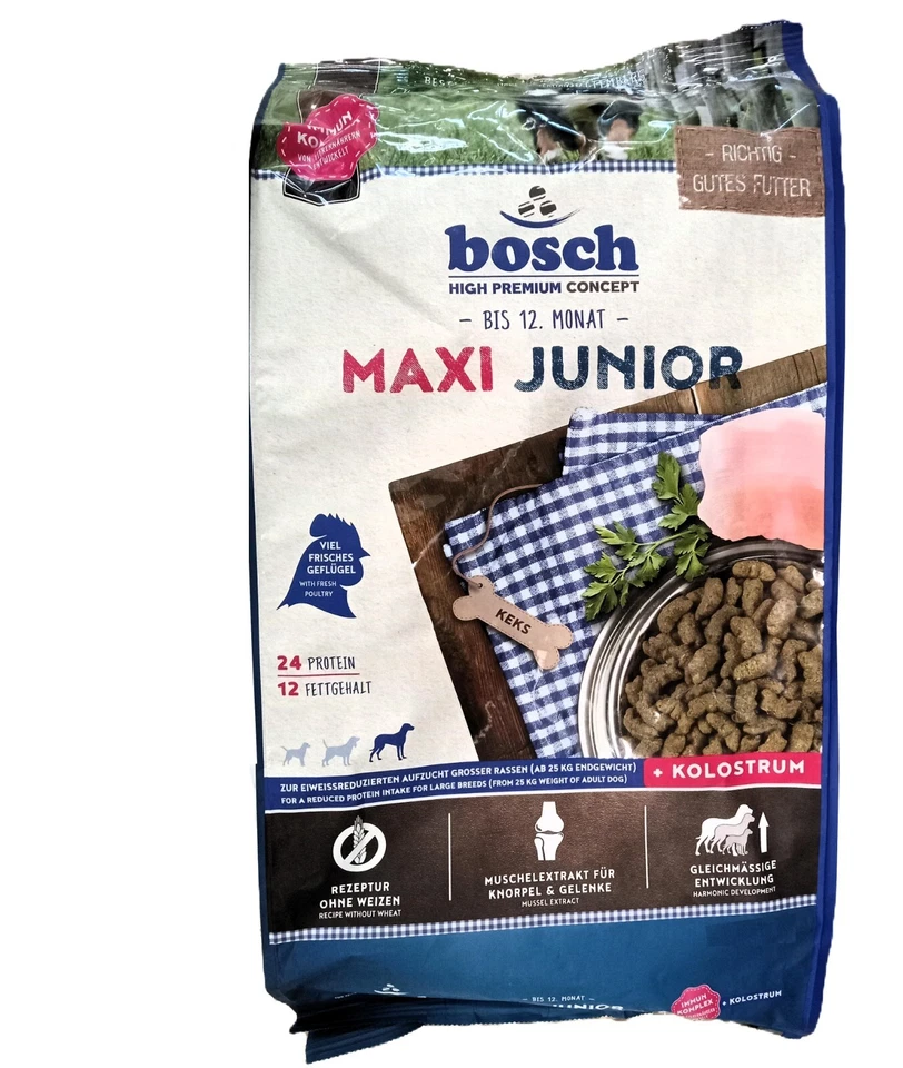 15 kg Bosch Maxi Junior (€3,13/kg) Hundefutter Welpenfutter großer Rassen (L XL) - Bild 1 von 1