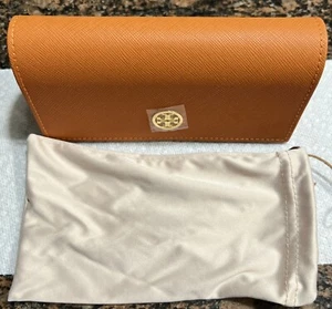 2 Cases. Tory Burch Sunglasses Case Faux Leather Magnet Close Softcase Large - Picture 1 of 3