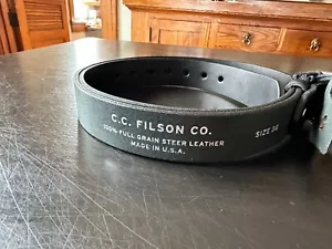Filson 1 1/4" Leather Belt, 38in, Black, Factory 1st, #20241431, Nwt's, USA - Picture 1 of 5