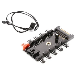 4Pin PWM Cooler Fan HUB Splitter 1 To 10 Extension SATA Power Supply Adapter n - Picture 1 of 11