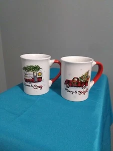 Par de tazas de té/café de Navidad nuevas - Imagen 1 de 7