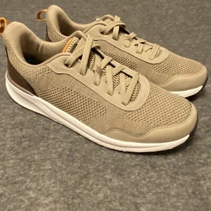 George Schuhe Herren Größe 10 Hellbraun Bungee Schnürschuhe Stoff Obermaterial Memory Foam Neu - Bild 1 von 8