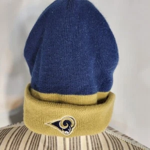 NFL Youth Los Angeles Rams Blue and Gold Beanie Knit Hat OS - Picture 1 of 6