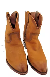 Frye Billy Short Booties Womens Size 8.5 B Pointed Toe Western Cowboy Boots Tan - Picture 1 of 10