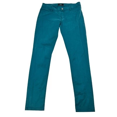 Pantalones de vestir Burton para mujer tiro bajo ajustados verde azulado talla 11/30 Foto 1 de 4