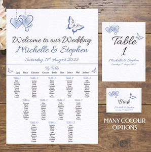 A3 / A2 Wedding Table Plan - Place Cards - Table Numbers - Menus & More W42 - Picture 1 of 23