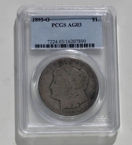 1893 O MORGAN SILVER DOLLAR PCGS AG03 AG3 $1 Coin Graded US United 890 - Picture 1 of 4