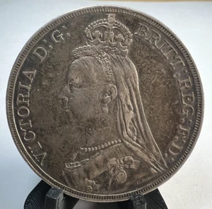 1887 Great Britain, United Kingdom, England, Silver Crown, Victoria , KM# 765 - Picture 1 of 6