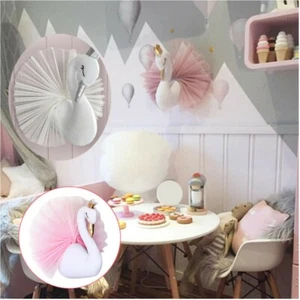 Crown Swan Wall Hanging Baby Princess Kids Girl Room Nursery Bedroom Deco Gift - Picture 1 of 9