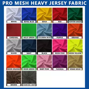 Pro Mesh Heavy Athletic Jersey Fabric - 58" Wide - Medium Holes - Multiple Color - Picture 1 of 23