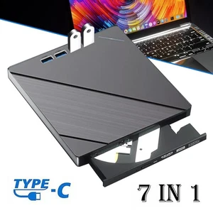 Externes CD Laufwerk Extern USB 3.0 Laufwerk,Tragbar Optisches Drive für Laptop - Afbeelding 1 van 12