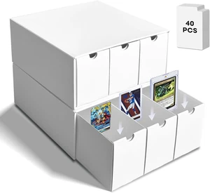 Trading Card Storage Box, Top Loaders Storage Box with 40 Dividers, Cardboard To - Picture 1 of 7