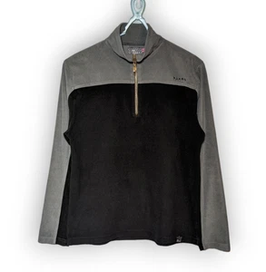 Mambo Men's Quarterzip Long Sleeve Grey Black Fleece Size Medium M - Picture 1 of 8