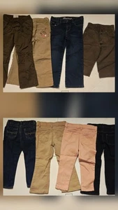 Lot Of 8 Size 4t Girl's Toddler Pants Khakis Old Navy Sonoma OshKosh Barely Worn - Picture 1 of 3