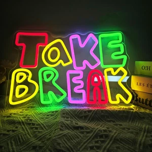 Take Break Leuchtreklame, Buchstabe Neonlicht für Wanddekoration, 15,31" x 10,62" LED L... - Bild 1 von 7