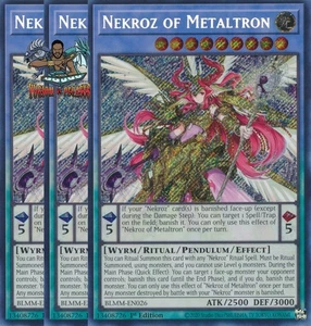 Yugioh! 3x Nekroz of Metaltron BLMM-EN026 Secret Rare 1st Ed NM - Picture 1 of 1