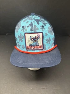 Disney Parks Lilo Stitch Just Chillax Trucker Hat Snap Back Hawaiian Floral NWT - Picture 1 of 7