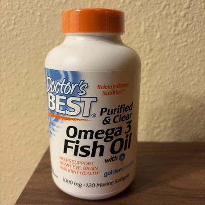 Aceite de pescado Omega 3 purificado y transparente Doctor's Best 120ct caducidad 11/25 Foto 1 de 4