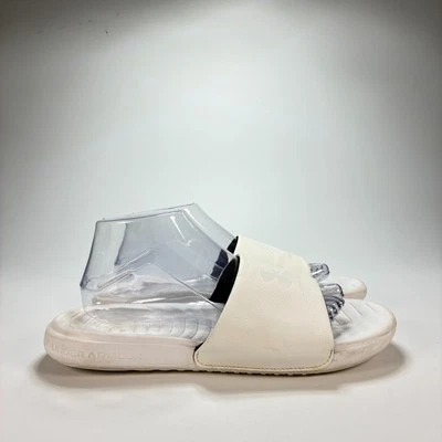 Sandalias deportivas Under Armour blancas de espuma viscoelástica sin cordones para mujer talla 9 Foto 1 de 4