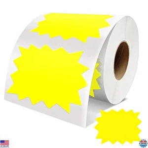 Pegatinas de precio amarillas brillantes - 500 piezas autoadhesivas etiquetas de venta de 4x3 pulgadas - Imagen 1 de 7
