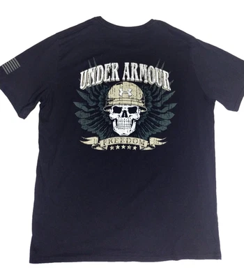 Under Armour Men's Freedom Flag Winged Skull Black Loose Fit Size 3XL/3TG - Image 1 of 4