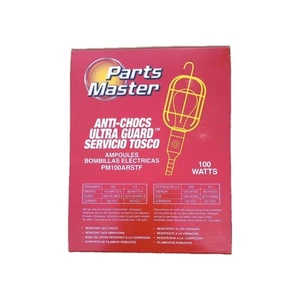 Parts Master 100 Watt Rough Service Bulbs - 4 Pack Coated Shatter Proof - Picture 1 of 12