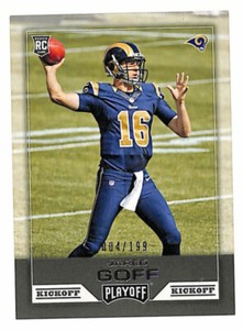 2016 Panini Playoff #201 Jared Goff 4/199 Kickoff parallel rookie card Rams