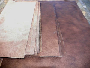 Large Leather panels 4 Pieces Top Quality reddish brown 18" x 24" - Picture 1 of 4