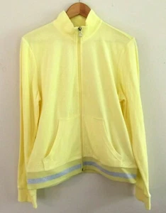 Juicy Couture Women's Jacket Zip Up Size XS Yellow Fairfax Mock Neck Silver Trim - Picture 1 of 3