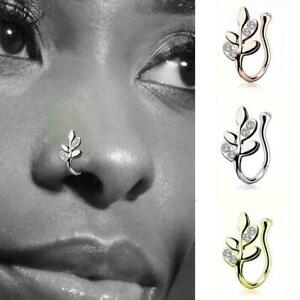 Fashion Fake Nose Ring Star Heart Leaf Faux Clip On Nose Piercings Ring Q0S8