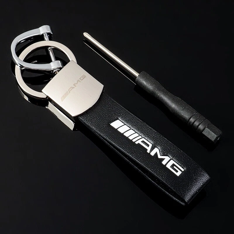 Mercedes Porte clé AMG cuir corde tresser neuf sous blister - Photo 1/1