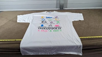 Camisa De Colección Todo Deporte Indianápolis Race Day XL Blanca Nueva de Lote Antiguo Foto 1 de 4