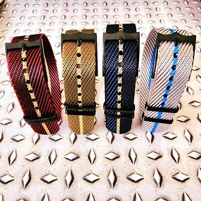 NATO ® Correa Tejido de Sarga Paso Único Ajustable Nylon G10 Correa de Reloj Hebillas PVD Foto 1 de 4