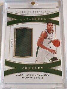 2022 National Treasures Giannis Antetokounmpo #PATCH /99 Game Worn Large Jersey