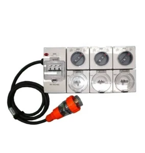 Power Board 5 Pin 20 Amp to 3 x 20 Amp Flat Pin RCBO Protected Outlets - Imagen 1 de 5