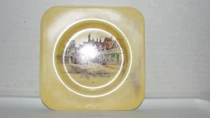 YELLOW 5" SQUARE EMPIRE SHELTON IVORY PLATE #638 "MICKLE GATE BAR YORK" - Imagen 1 de 4