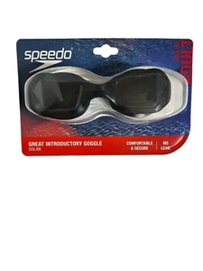 Speedo Solar Swim Goggles  Blocks UV Rays Anti Fog Leak Proof 14+ Adult Black - Picture 1 of 8
