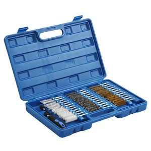 38pc Industrial Wire Brush Set 1/4" Hex Shank Long Ext. Stainless Steel Nylon - Bild 1 von 14