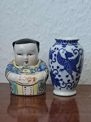 1 Chinesischer Mann +1 Kleine Vase Porzellan  • 1€