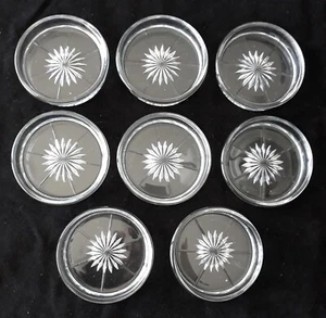 Set of 8 Heisey Revere Clear Non-Optic Coasters 3 ½” Small Star #1183 - Picture 1 of 3