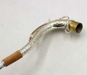 Handmade Silver plated SBA style hand hammered copper tenor saxophone neck cool - Picture 1 of 13