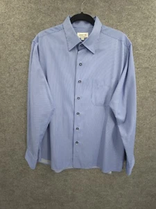 Jimmy Au Beverly Hills Shirt Mens 2XL S Button Down Long Sleeve Blue Striped - Picture 1 of 15
