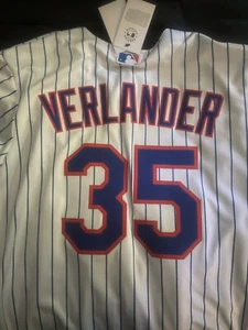 Nike Authentic Genuine MLB Justin Verlander New York Mets Jersey Size L NEW - Picture 1 of 3