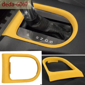 Suede Yellow Center Console Gear Shift Box Panel Trim For Ford Mustang 2015-2023 - Picture 1 of 10