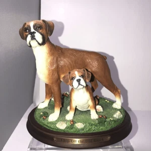Danbury Mint "Chip Off The Old Block" Boxer Figurine Puppy 6x5 - Picture 1 of 10