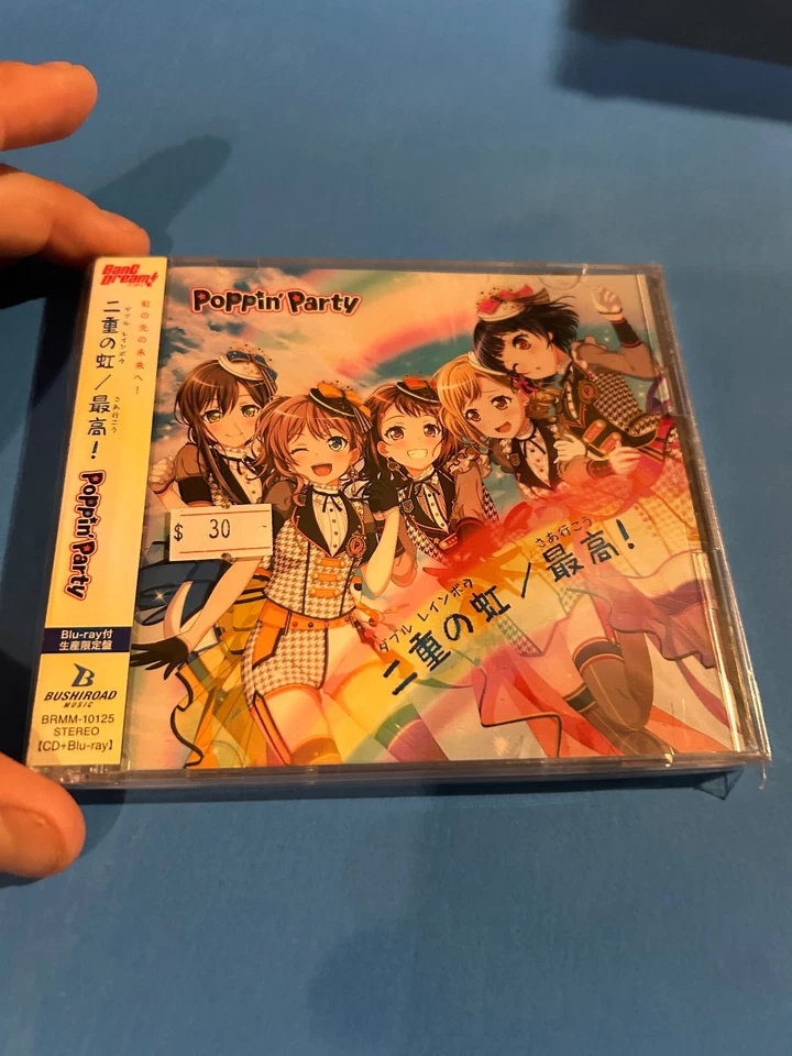 Bang Dream Poppin'Party Cd + blu ray Anime Game Music J-Pop soundtrack - Imagem 1 de 3