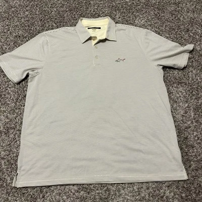 Polo de golf Greg Norman Play seco a rayas amarillas y azules para hombre 2XL XXL Foto 1 de 4