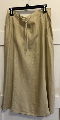 Maxi Falda Bridgewater Studio Para Mujer Talla 16 XL Caqui Tostado Lino Y2K Festival Foto 1 de 4