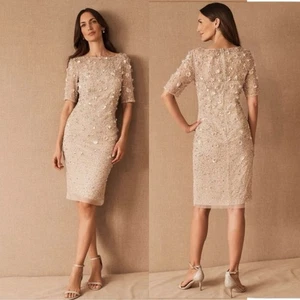 Anthropologie BHLDN Petaluma Flower Sequin Dress Adrianna Papell Plus Size 16 - Picture 1 of 15